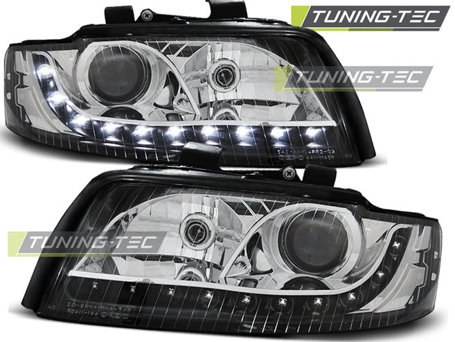 Tuning-Tec LED Tagfahrlicht Scheinwerfer für Audi A4 B6 00-04 schwarz