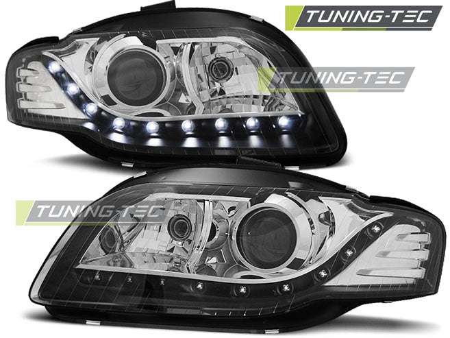 Tuning-Tec LED Tagfahrlicht Scheinwerfer für Audi A4 B7 05-08 schwarz