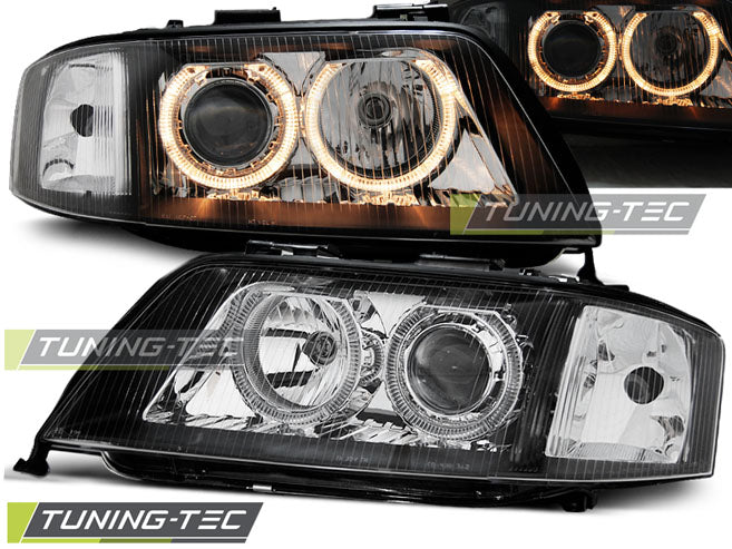 Tuning-Tec LED Angel Eyes Scheinwerfer für Audi A6 4B 97-01 schwarz