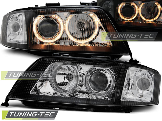 Tuning-Tec LED Angel Eyes Scheinwerfer für Audi A6 4B 97-01 schwarz