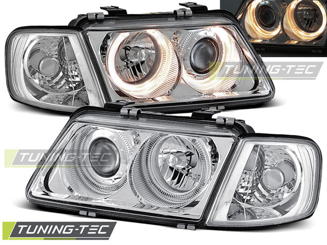 Tuning-Tec Angel Eyes Scheinwerfer für Audi A3 (8L) 96-00 chrom