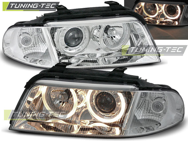Tuning-Tec Angel Eyes Scheinwerfer für Audi A4 B5 Facelift 99-00 chrom
