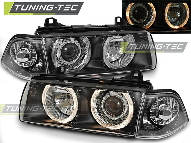 Tuning-Tec Angel Eyes Scheinwerfer für BMW 3er E36 90-99 schwarz