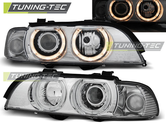 Tuning-Tec Xenon Angel Eyes Scheinwerfer für BMW 5er E39 Facelift 00-03 chrom