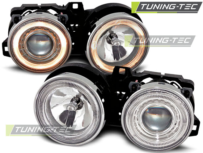 Tuning-Tec Angel Eyes Scheinwerfer für BMW 3er E30 82-94 chrom