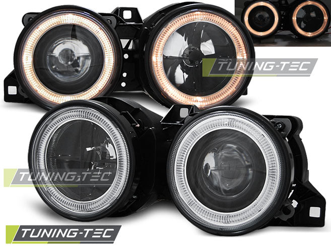 Tuning-Tec Angel Eyes Scheinwerfer für BMW 3er E30 82-94 schwarz