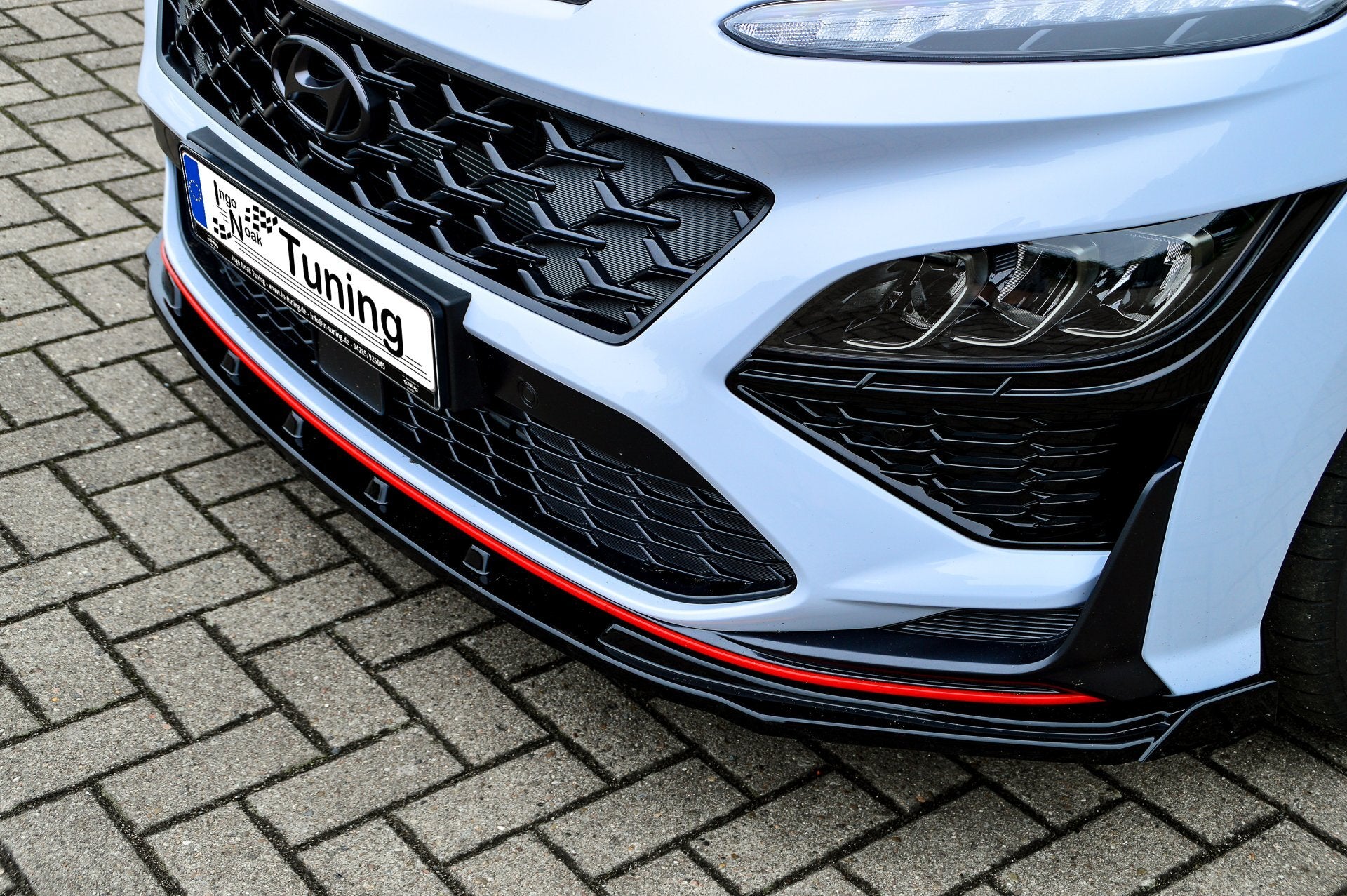 CUP Frontspoilerlippe ABS mit Flaps Hyundai Kona N-Line Schwarz Glanz