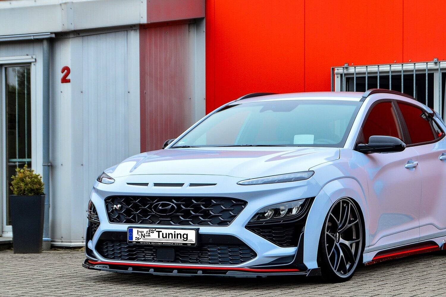 CUP Frontspoilerlippe ABS mit Flaps Hyundai Kona N-Line Schwarz Matt