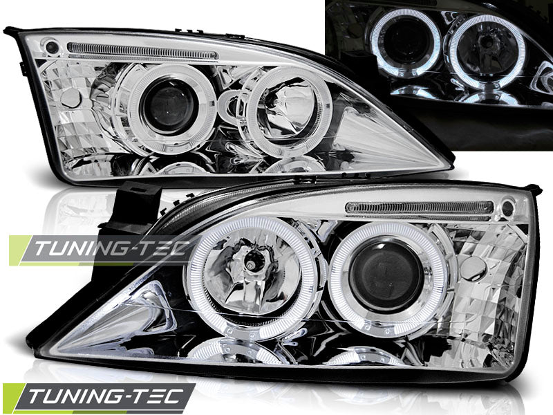 Tuning-Tec LED Angel Eyes Scheinwerfer für Ford Mondeo MK1 00-07 chrom