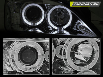 Tuning-Tec LED Angel Eyes Scheinwerfer für Ford Mondeo MK1 00-07 chrom
