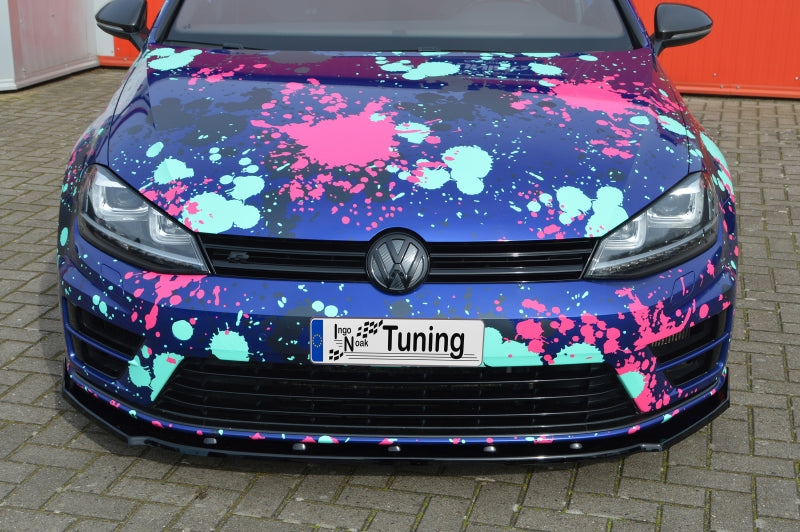 CUP Frontspoilerlippe mit Wing ABS Volkswagen Golf 7 R Schwarz Glanz