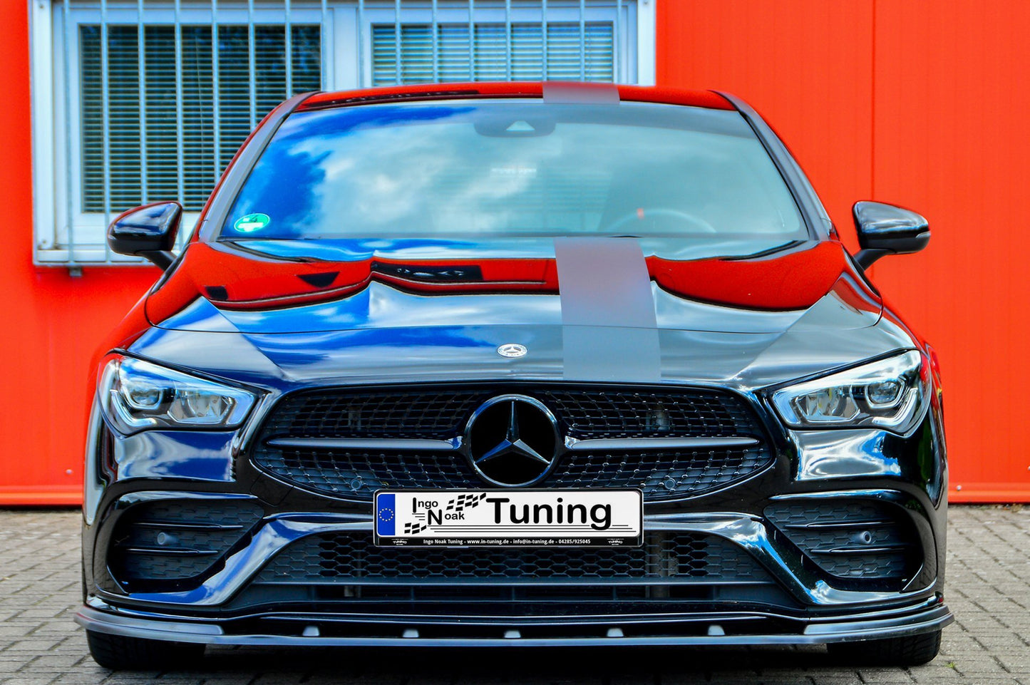 CUP Frontspoilerlippe ABS Mercedes Benz CLA C118 Limousine Schwarz Glanz