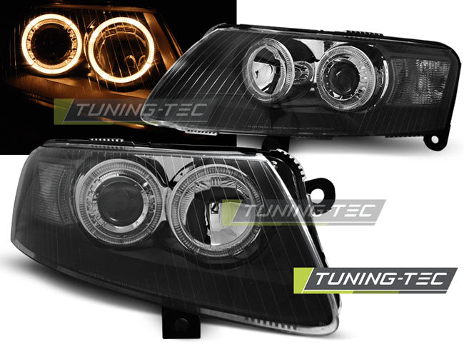 Tuning-Tec Angel Eyes Scheinwerfer für Audi A6 C6 (4F) 04-08 schwarz