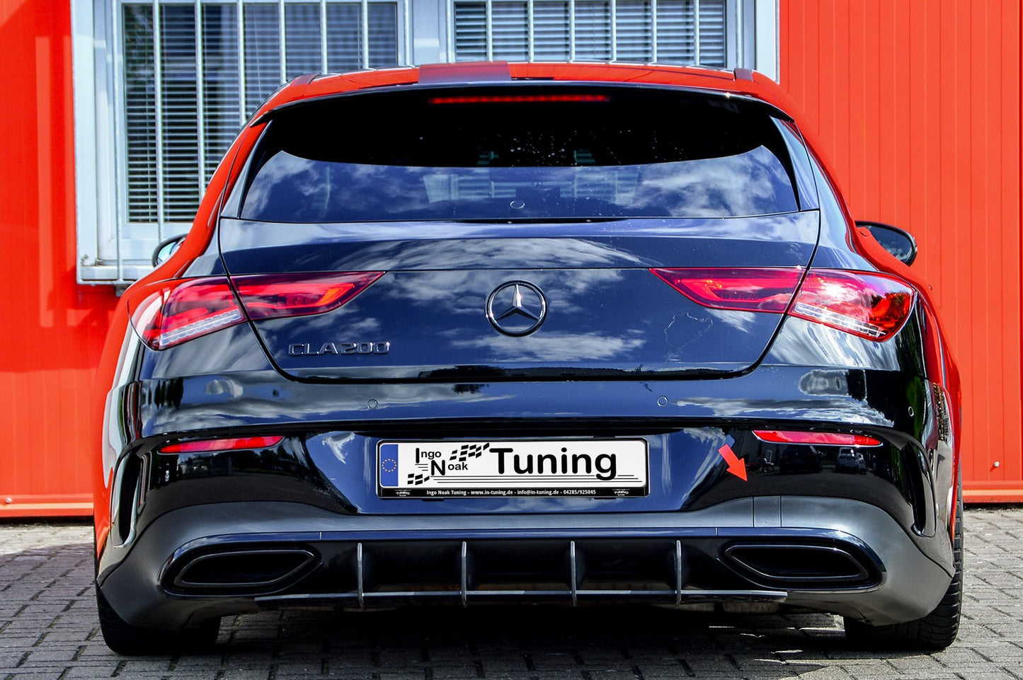 Gefräster Heckansatz Mercedes Benz CLA X118 Shootingbrake Schwarz Matt