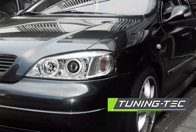 Tuning-Tec LED Angel Eyes Scheinwerfer für Opel Astra G 98-04 chrom
