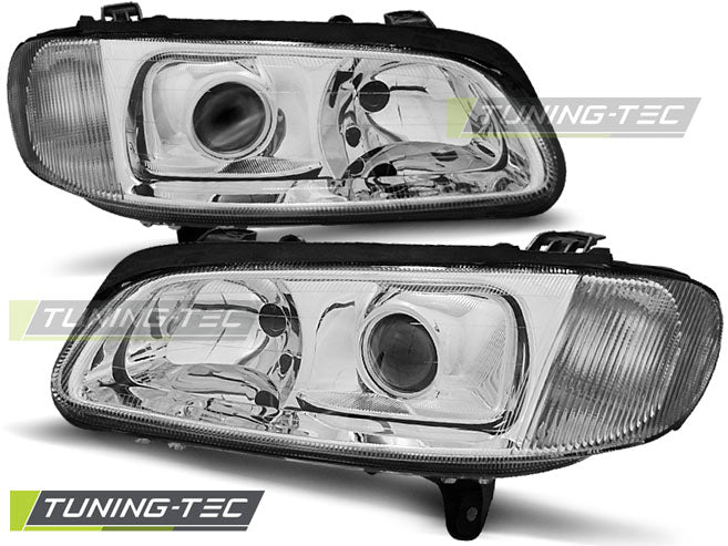 Tuning-Tec Klarglas Xenon Scheinwerfer für Opel Omega B 94-99 chrom