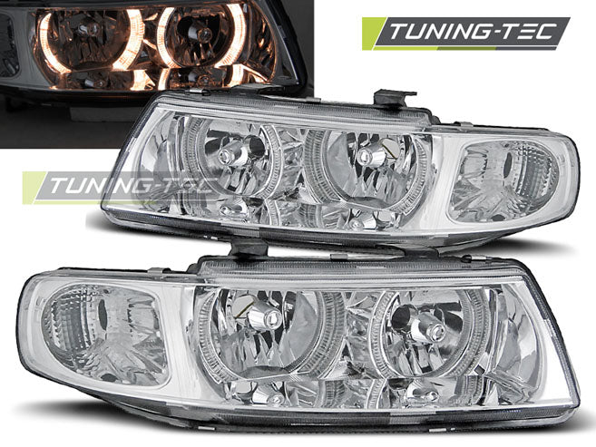 Tuning-Tec Angel Eyes Scheinwerfer für Seat Leon 1M / Toledo 99-04 chrom