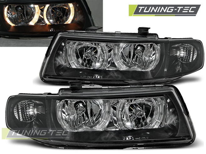 Tuning-Tec Angel Eyes Scheinwerfer für Seat Leon 1M / Toledo 99-04 schwarz