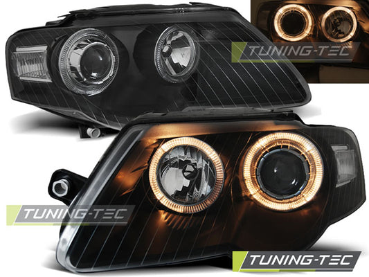 Tuning-Tec Angel Eyes Scheinwerfer für VW Passat 3C B6 05-10 schwarz