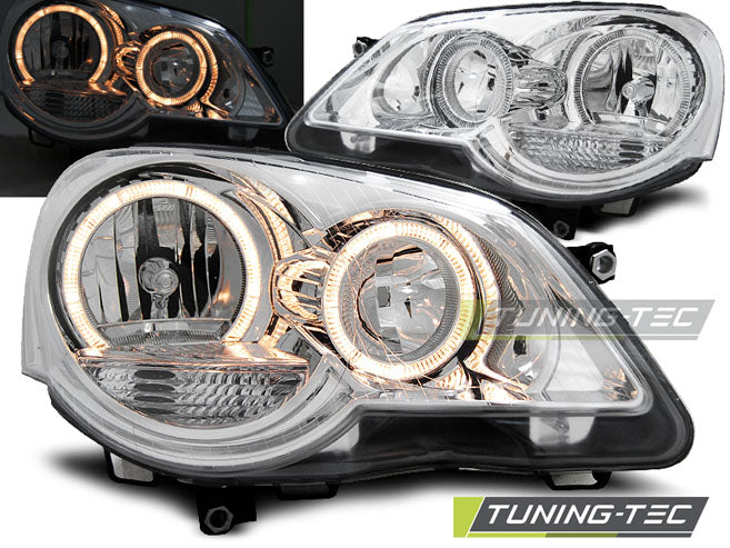 Tuning-Tec Angel Eyes Scheinwerfer für VW Polo 9N3 05-09 chrom