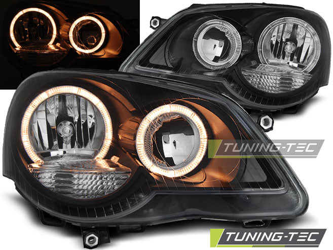 Tuning-Tec Angel Eyes Scheinwerfer für VW Polo 9N3 05-09 schwarz
