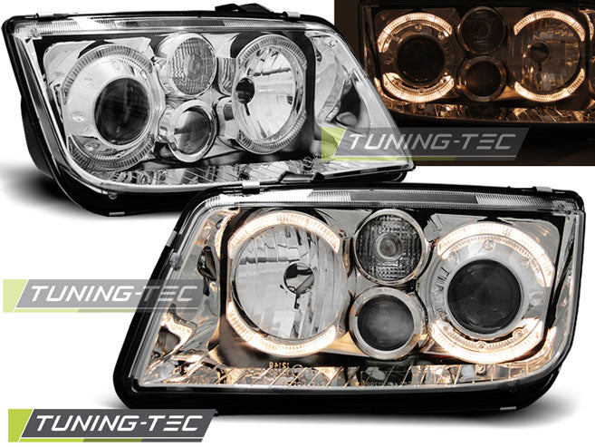 Tuning-Tec Angel Eyes Scheinwerfer für VW Bora 98-05 chrom