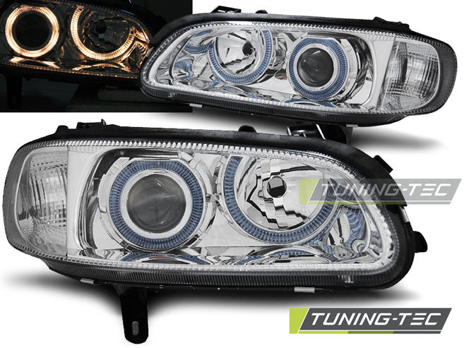 Tuning-Tec LED Angel Eyes Scheinwerfer für Opel Omega B 94-99 chrom