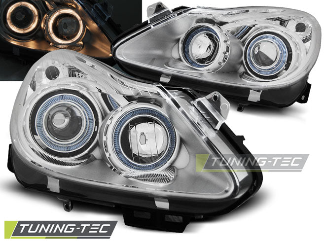 Tuning-Tec LED Angel Eyes Scheinwerfer für Opel Corsa D 06-11 chrom