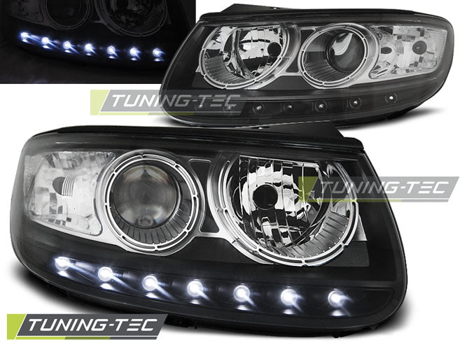 Tuning-Tec LED Tagfahrlicht Scheinwerfer für Hyundai Santa Fe 06-12 schwarz