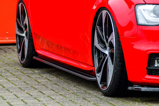 CUP Seitenschwellersatz mit Wing Audi A4 / B8 Facelift S-Line S4 B8 Schwarz Matt