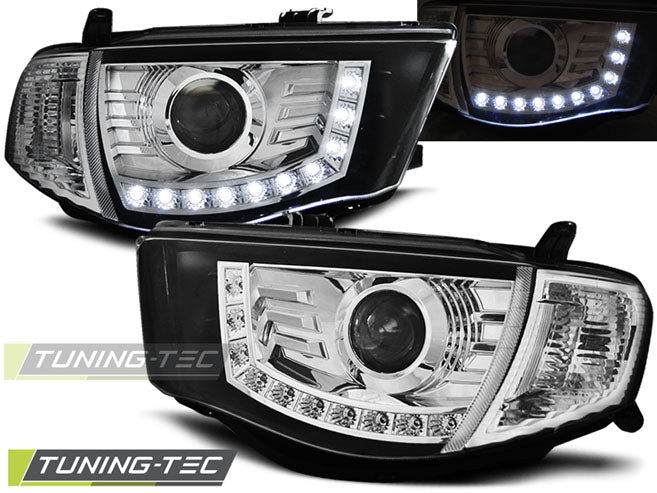Tuning-Tec LED Tagfahrlicht Scheinwerfer für Mitsubishi L200 06-10 chrom