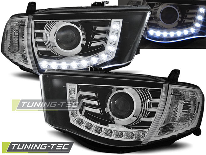 Tuning-Tec LED Tagfahrlicht Scheinwerfer für Mitsubishi L200 06-10 schwarz
