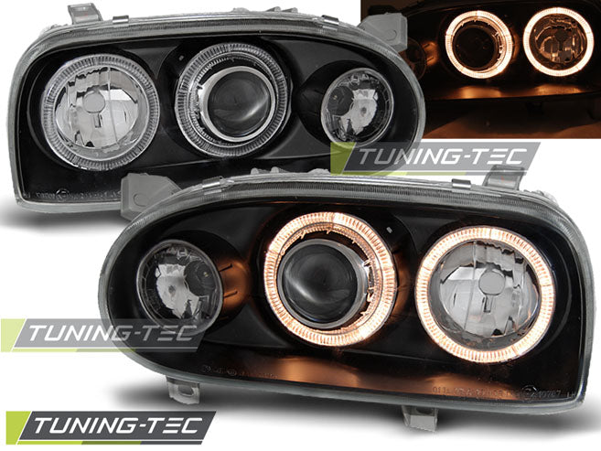Tuning-Tec Angel Eyes Scheinwerfer für VW Golf 3 91-97 schwarz