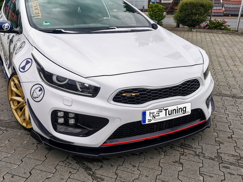 CUP Frontspoilerlippe ABS mit Seitenwing Kia Ceed GT, Pro Ceed GT Schwarz Matt