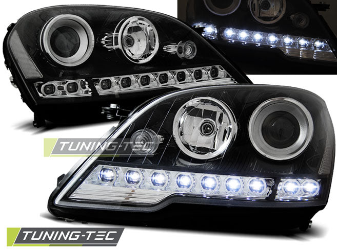 Tuning-Tec LED Tagfahrlicht Scheinwerfer für Mercedes Benz ML W164 Facelift 08-11 schwarz