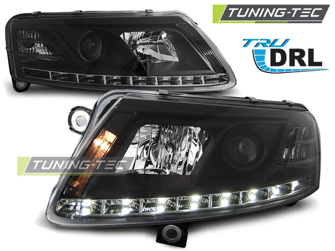 Tuning-Tec LED Tagfahrlicht Scheinwerfer für Audi A6 C6 (4F) 04-08 schwarz