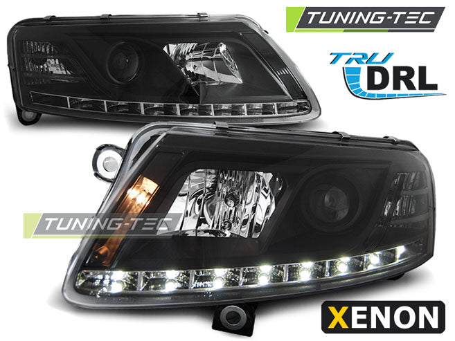 Tuning-Tec Xenon LED Angel Eyes Scheinwerfer für Audi A6 C6 (4F) 04-08 schwarz