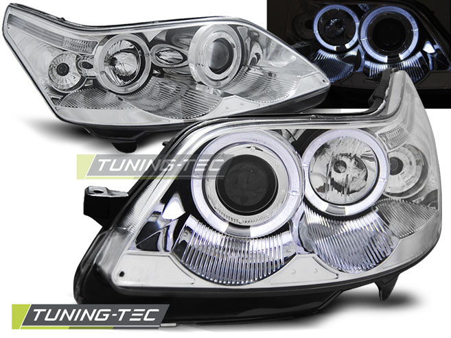 Tuning-Tec LED Angel Eyes Scheinwerfer für Citroen C4 04-10 chrom