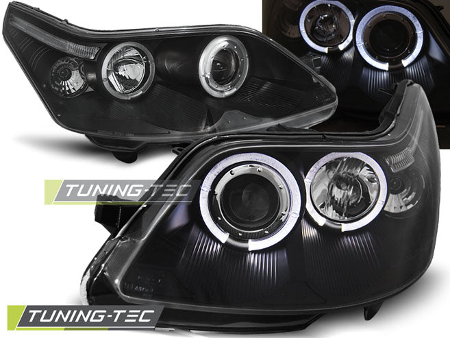 Tuning-Tec LED Angel Eyes Scheinwerfer für Citroen C4 04-10 schwarz