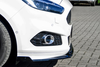 CUP Frontspoilerlippe ABS mit Seitenwing Ford S-Max 2 Schwarz Glanz