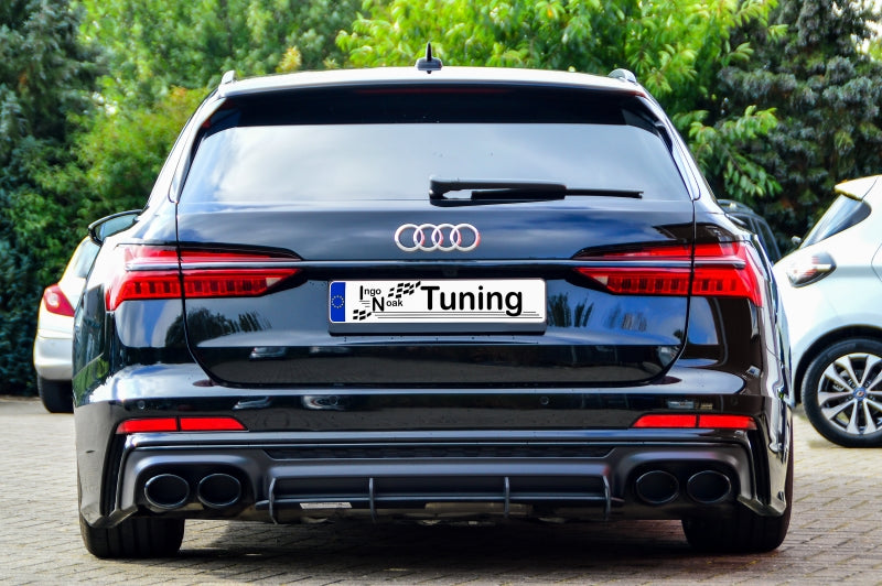 Gefräster Heckansatz Audi A6 + S6 Typ C8, 4K ab Bj.:2018 Schwarz Matt