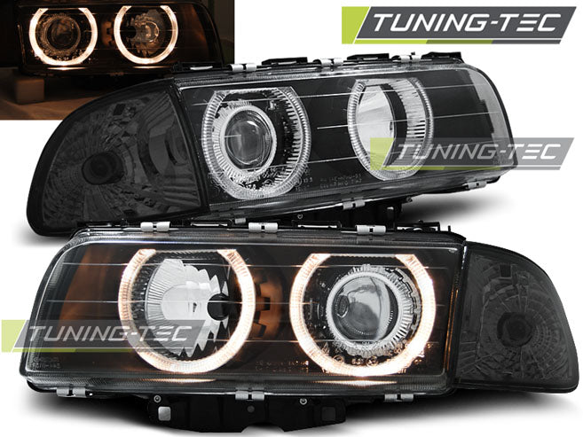 Tuning-Tec Angel Eyes Scheinwerfer für BMW 7er E38 94-98 schwarz