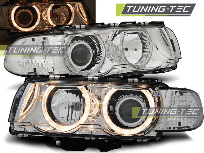 Tuning-Tec Angel Eyes Scheinwerfer für BMW 7er E38 Facelift 98-01 chrom