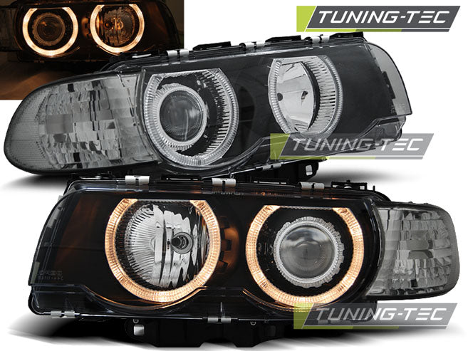 Tuning-Tec Angel Eyes Scheinwerfer für BMW 7er E38 Facelift 98-01 schwarz