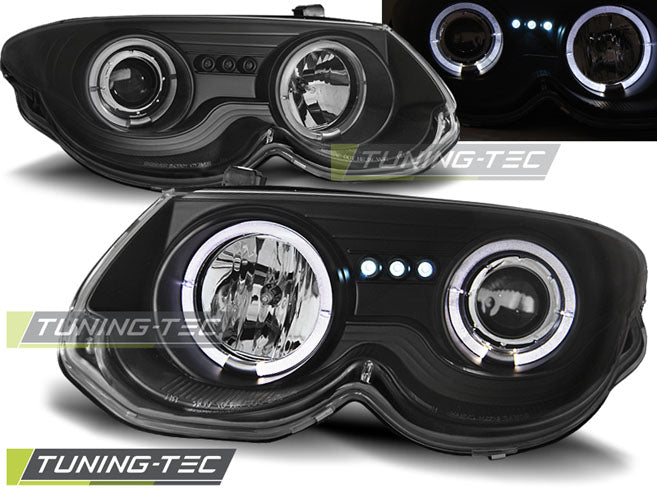 Tuning-Tec LED Angel Eyes Scheinwerfer für Chrysler 300M 99-04 schwarz