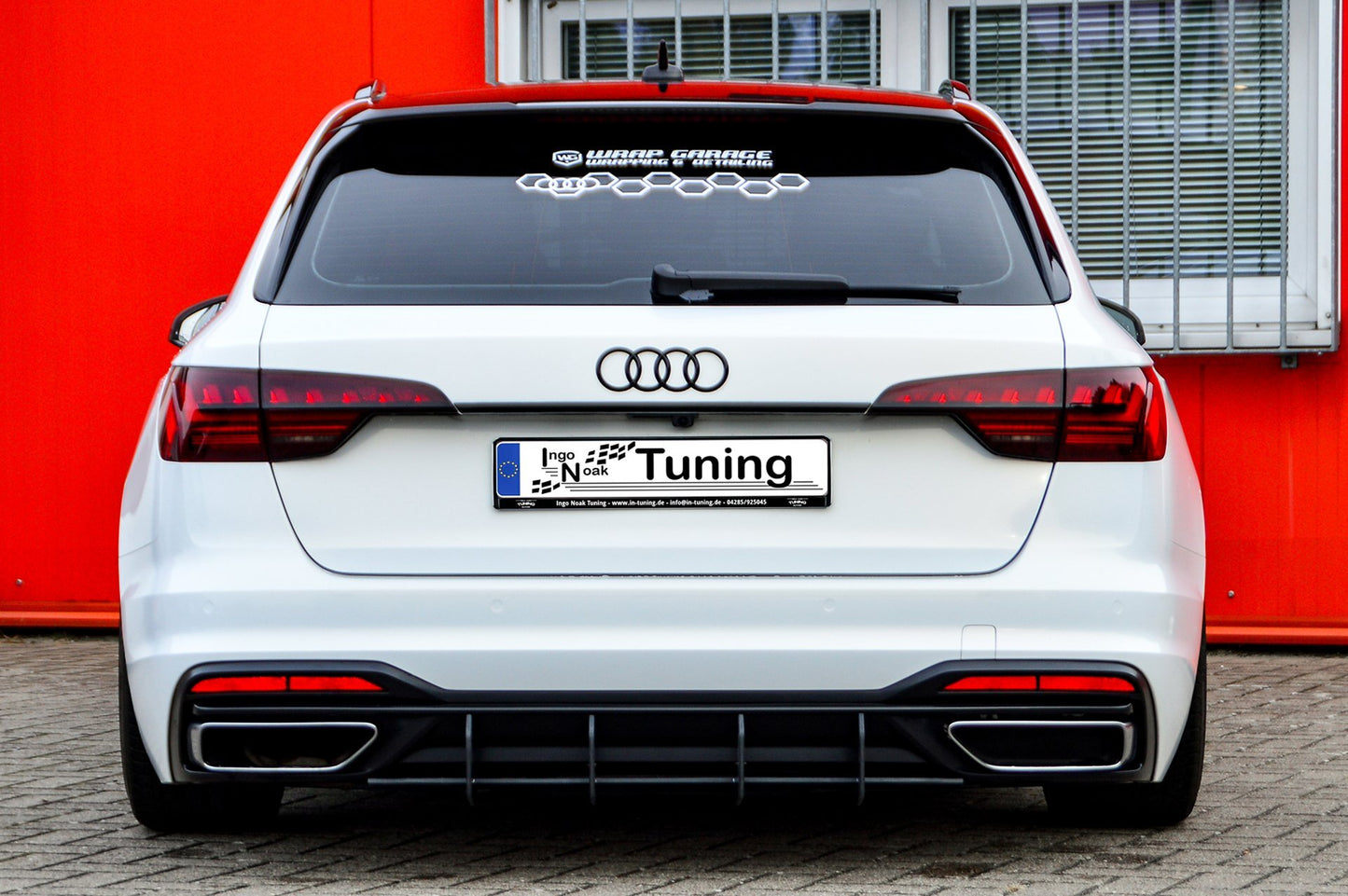 Gefräster Heckansatz Audi A4 Facelift, B9 8W ab Bj.:2019- Schwarz Matt