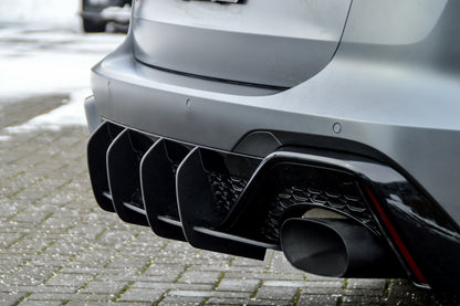 Gefräster Heckansatz Audi RS6, Typ C8 4K ab Bj.:2019 - Schwarz Matt