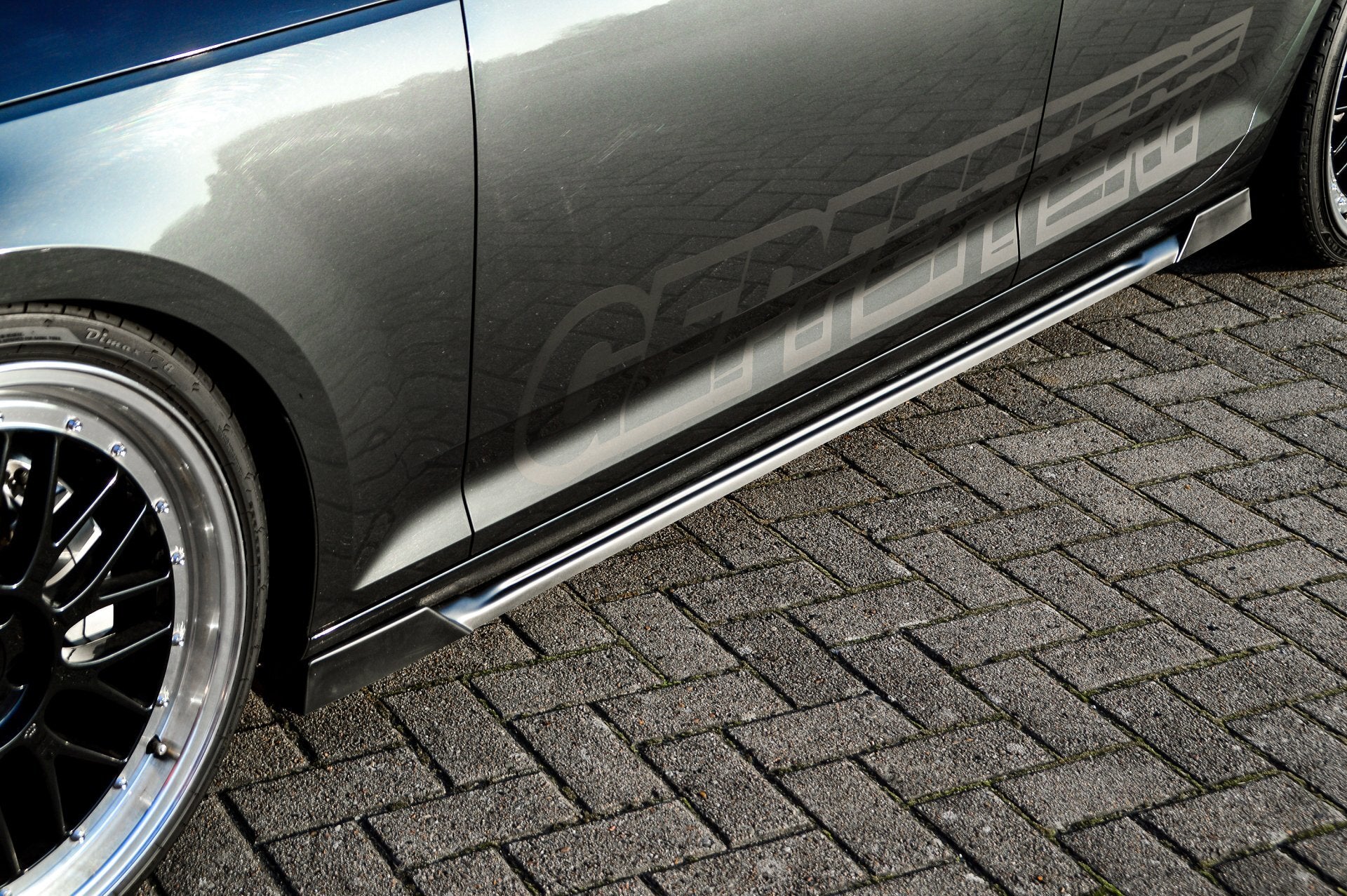 Seitenschwellersatz mit Wing Audi A4 B9 Bj.:06/2018-05/2019 Schwarz Matt