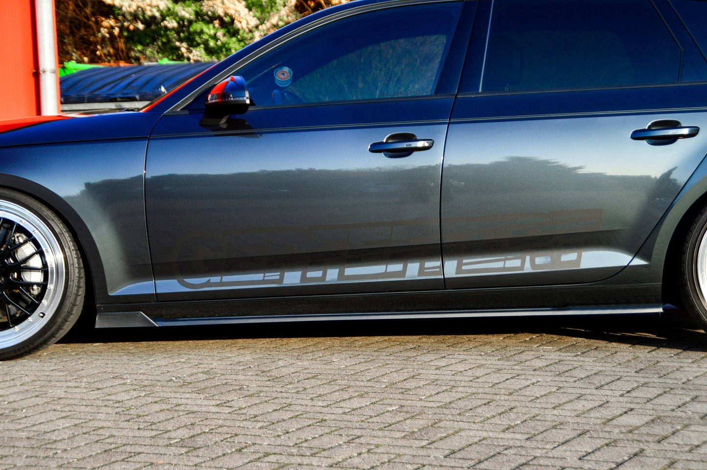 Seitenschwellersatz mit Wing Audi A4 B9 Bj.:06/2018-05/2019 Schwarz Matt
