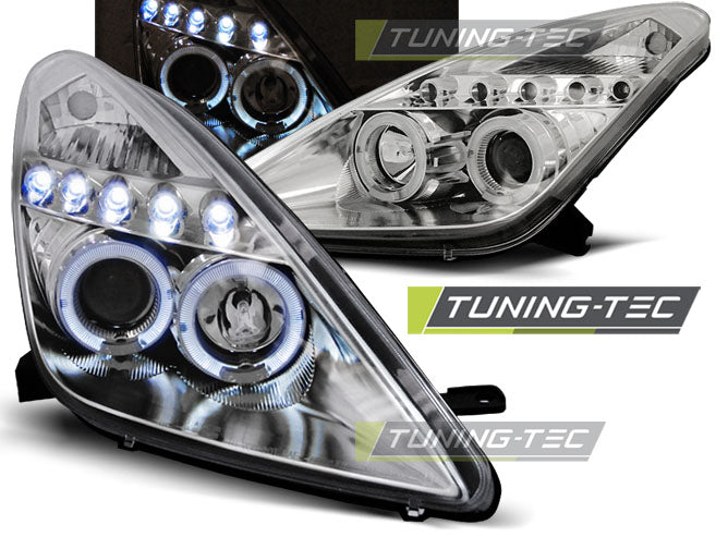 Tuning-Tec LED Angel Eyes Scheinwerfer für Toyota Celica T230 99-05 chrom